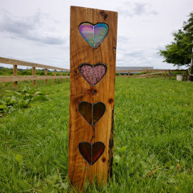 stained glass garden art