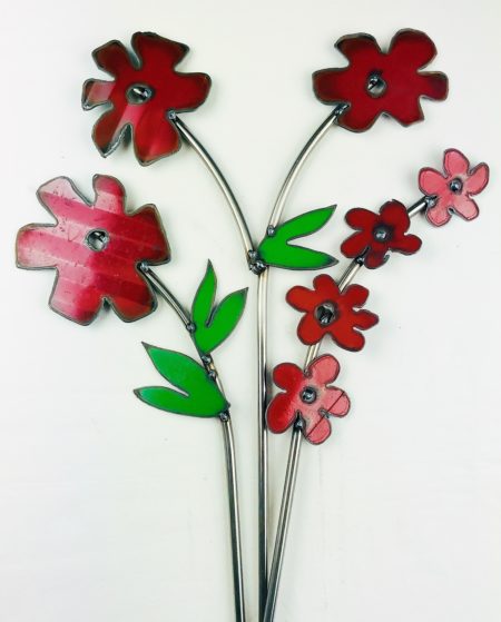 vintage daisy red stem