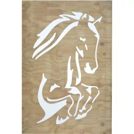 horse wooden privacy screen