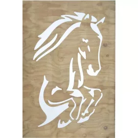 horse wooden privacy screen
