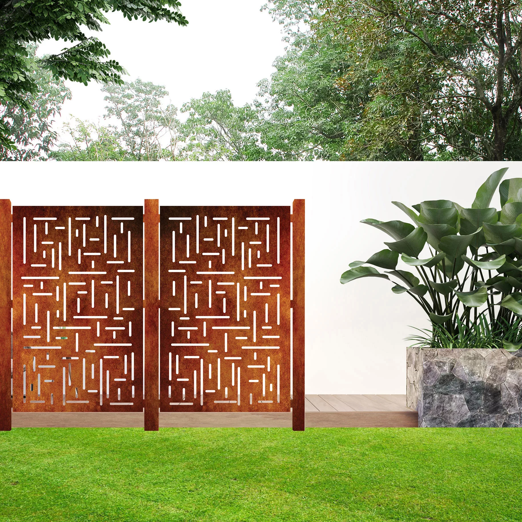 Vertical-&-Horizontal-Lines-CT garden divider screen nz