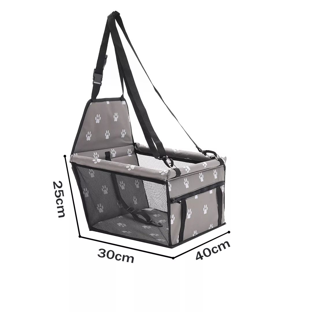 CarPetBag013GREY-001 Small Dog Car Seat