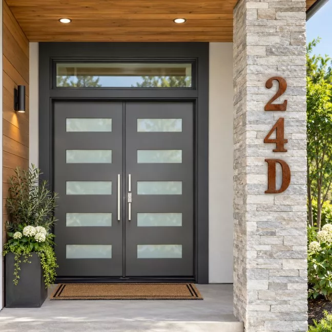 house-number-corten-steel