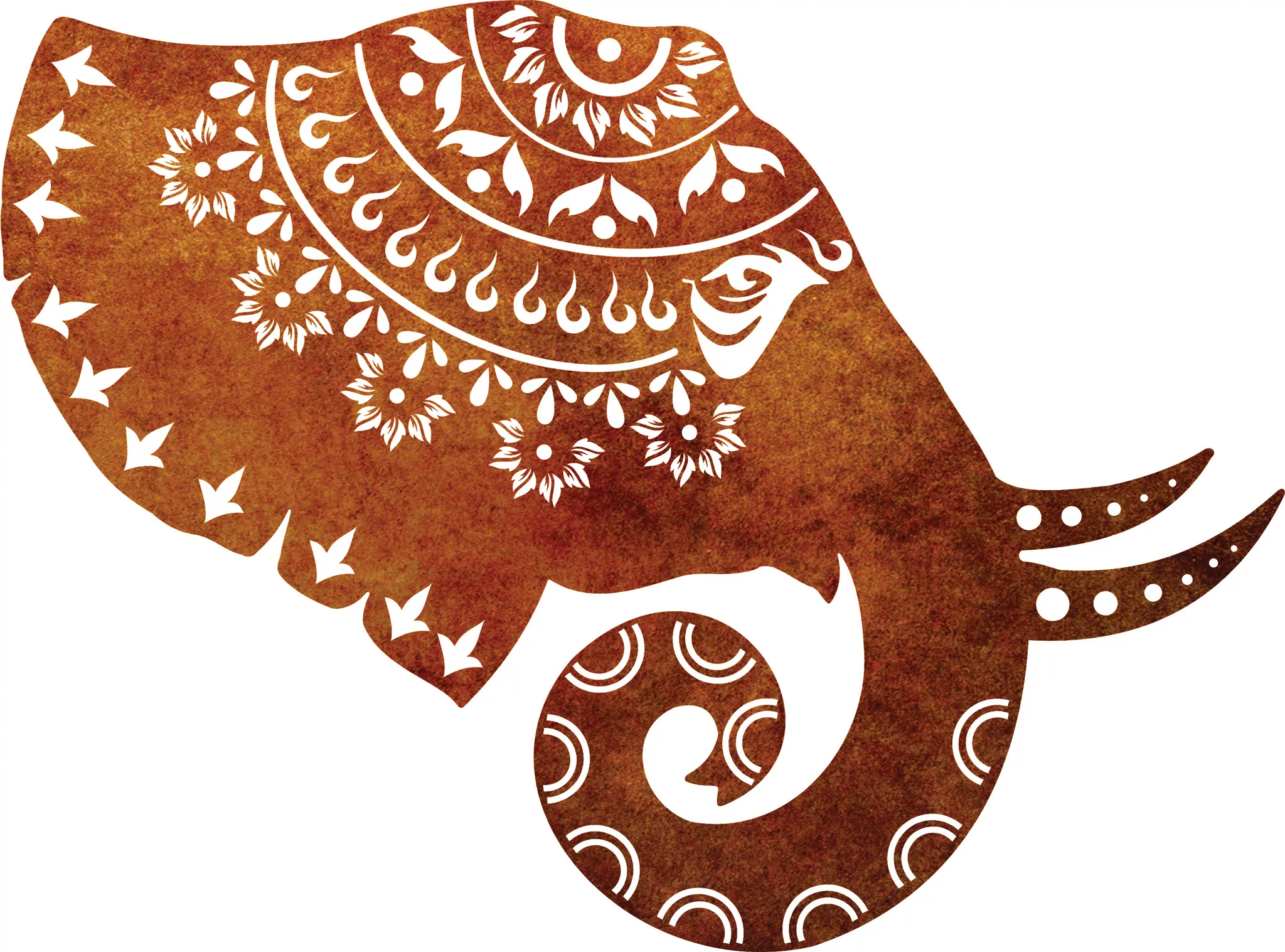 Elephant-Mandala-Corten-Tex