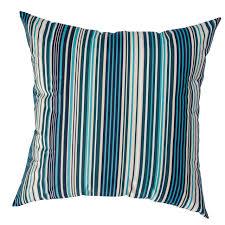 blue striped outdoor cushion
