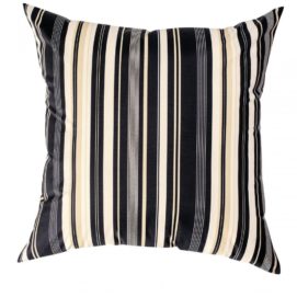 black cream stripe outdoor cushion